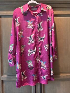 blue b. Collection Cowboy Boot Long Sleeve Shirt Dress